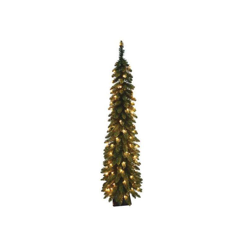 84" Green Pencil Slim Christmas Tree with 200 White Lights