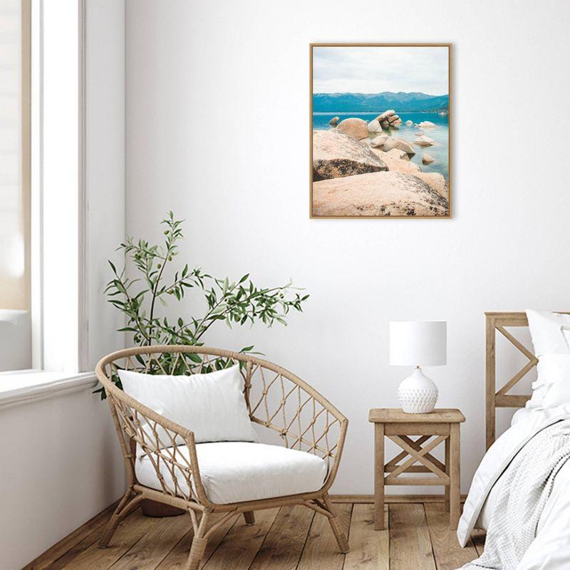 23" x 28" Lake Tahoe Dreams by Sonja Quintero Framed Canvas Wall Art Print - Amanti Art: Modern Decor, Polystyrene Frame