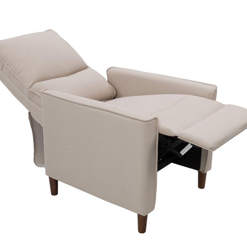 Alder Beige Soft Fabric Manual Recliner with Metal Frame