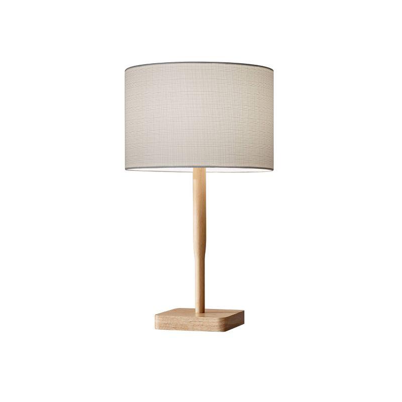 21" Ellis Table Lamp Tan - Adesso: ETL Listed, Linen Drum Shade, Metal Base, No Assembly Required