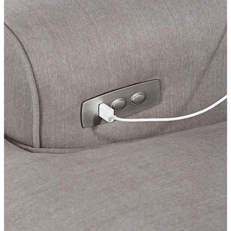 Elm Lane Slate Gray Glider Recliner Chair Modern Armchair Comfortable Push Manual Reclining Footrest for Bedroom Living Room