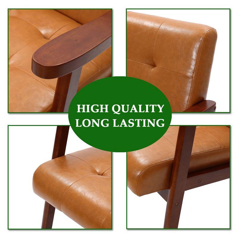 LuxenHome Accent Chair Living Room Upholstered Brown Armchair