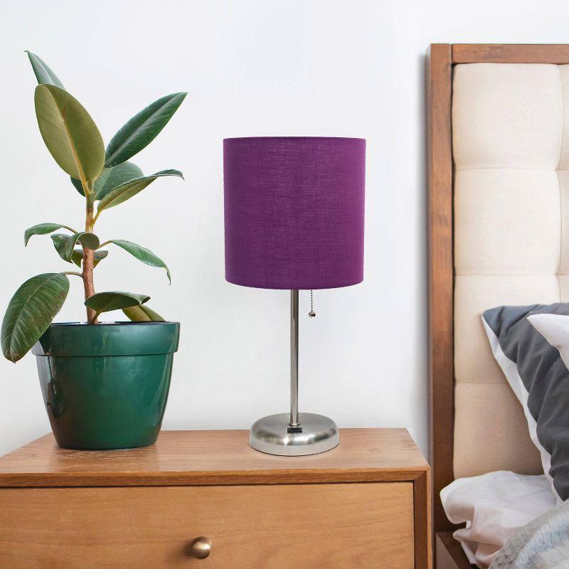 Creekwood Home 19.5" Bedside USB Port Feature Metal Table Desk Lamp: No Assembly, ETL Listed