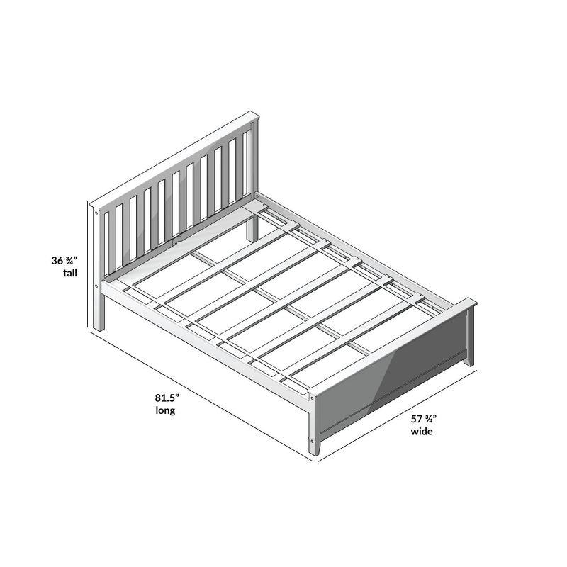 Plank+Beam Classic Solid Wood Full Size Bed Frame with Headboard, Platform Bed for Adults