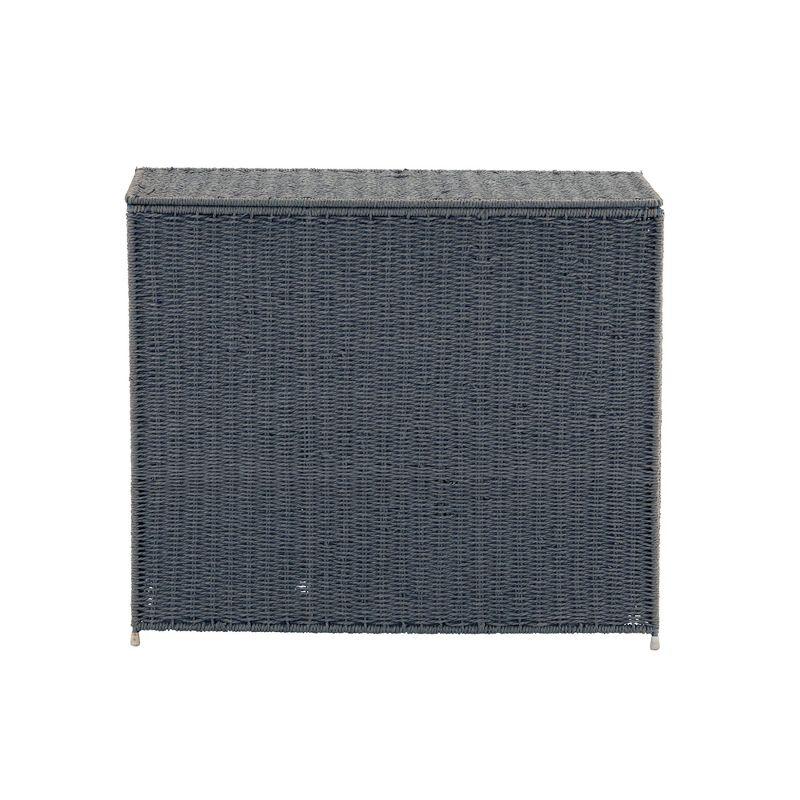 3 Compartment Laundry Sorter, Wicker Laundry Sorter, Gray