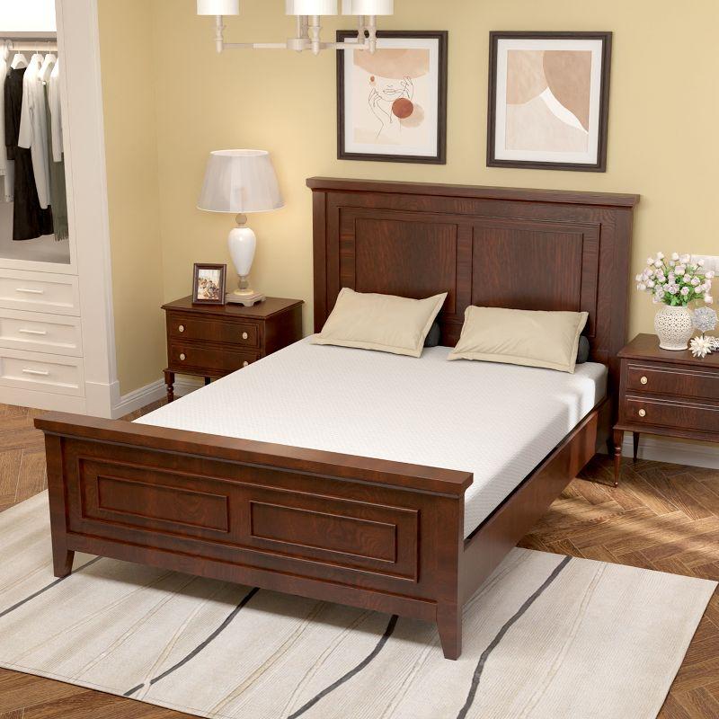 FDW 6 Inch Queen Green Tea Memory Foam Mattress Cooling Gel Infused Mattress/CertiPUR-US Certified/Bed-in-a-Box/Pressure Relieving Queen Size,White