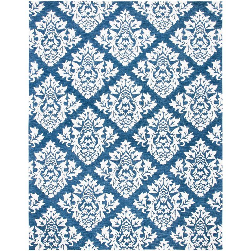 Elegant Azure 8' x 10' Hand-Tufted Wool Cotton Blend Area Rug