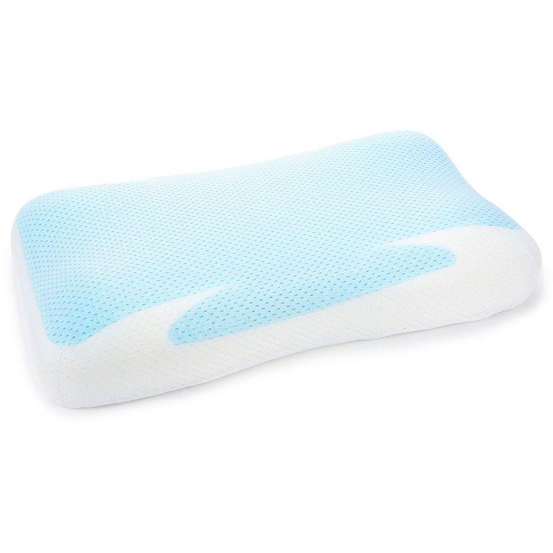 Cheer Collection Cooling Gel Memory Foam Pillow with Washable Cover - White