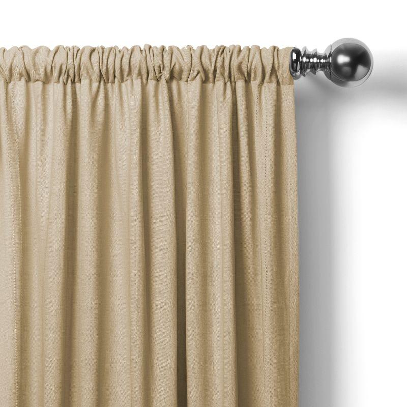 Elrene Cameron Linen Rod Pocket Kitchen Tier Window Curtain Set of 2 - Elrene Home Fashions