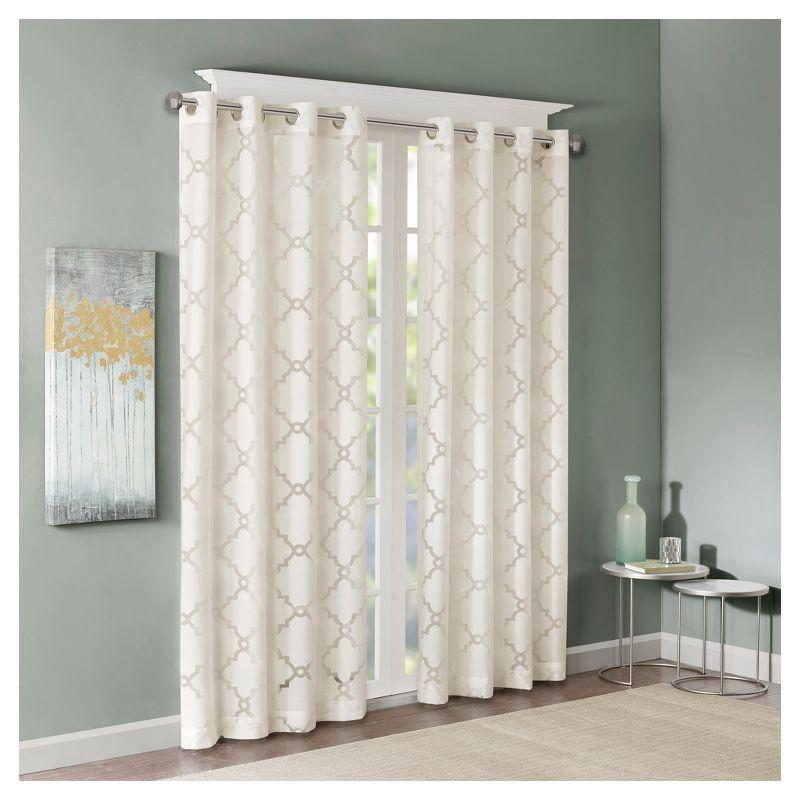 Eden Fretwork Burnout Sheer Curtain Panel