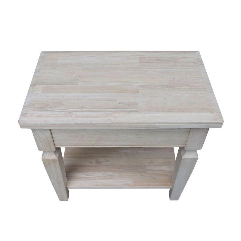 Vista Unfinished Solid Wood Side Table