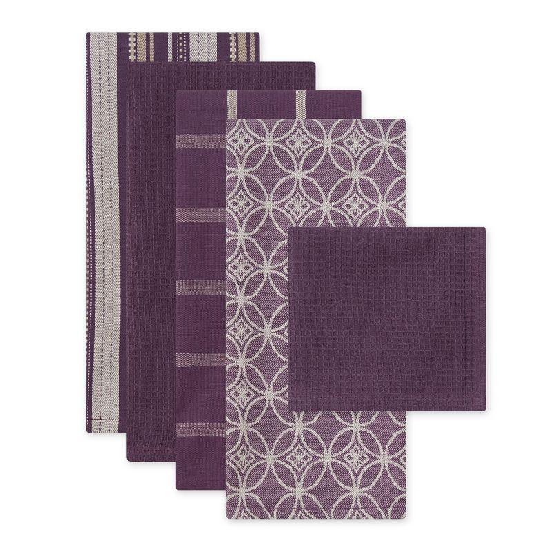 Design Imports  Eggplant Asst Dishtowel & Dishcloth Set/5
