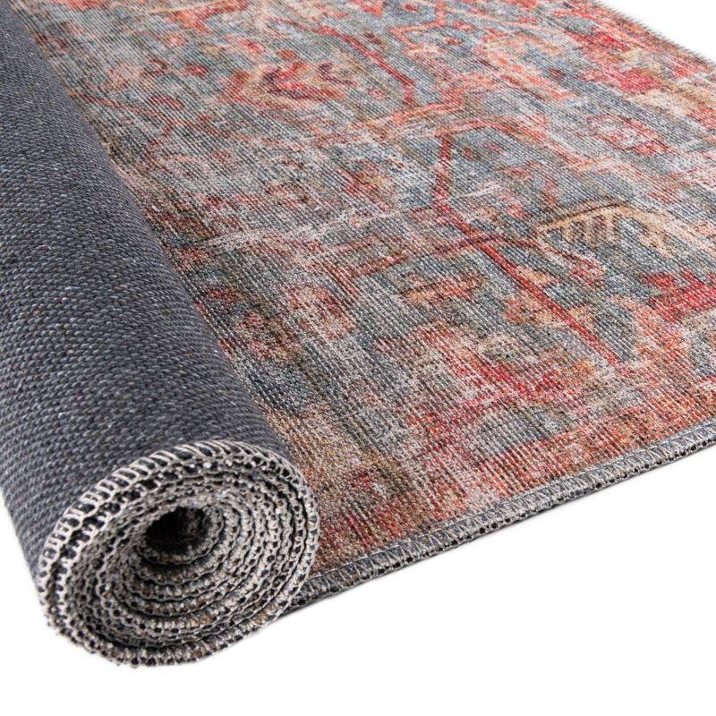 Unique Loom 2' 7 x 12' 0 Nostalgia Olivia Machine Washable Antique Blue Area Rug