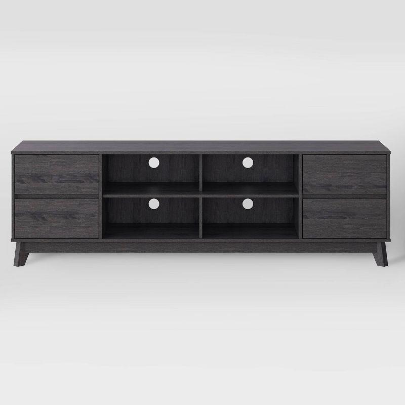 Gray Wood Grain TV Stand with Drawers for TVs up to 85"