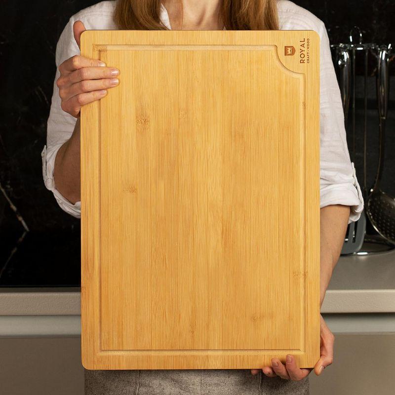 Royal Craft Wood Bamboo Cutting Board (XXL, 20”x14”)