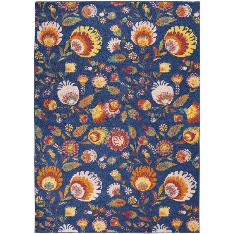 Nourison Allur Blooming Floral Indoor Area Rug Navy Multicolor 4' x 6'