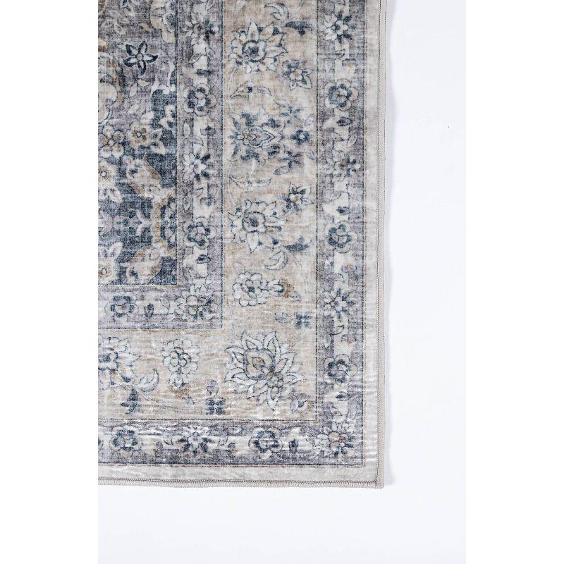 Elegant Serenity 2'x3' Reversible Gray Synthetic Area Rug