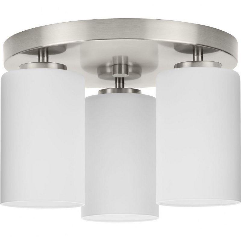 Progress Lighting Cofield 3-Light Flush Mount, Brushed Nickel, Glass Shades