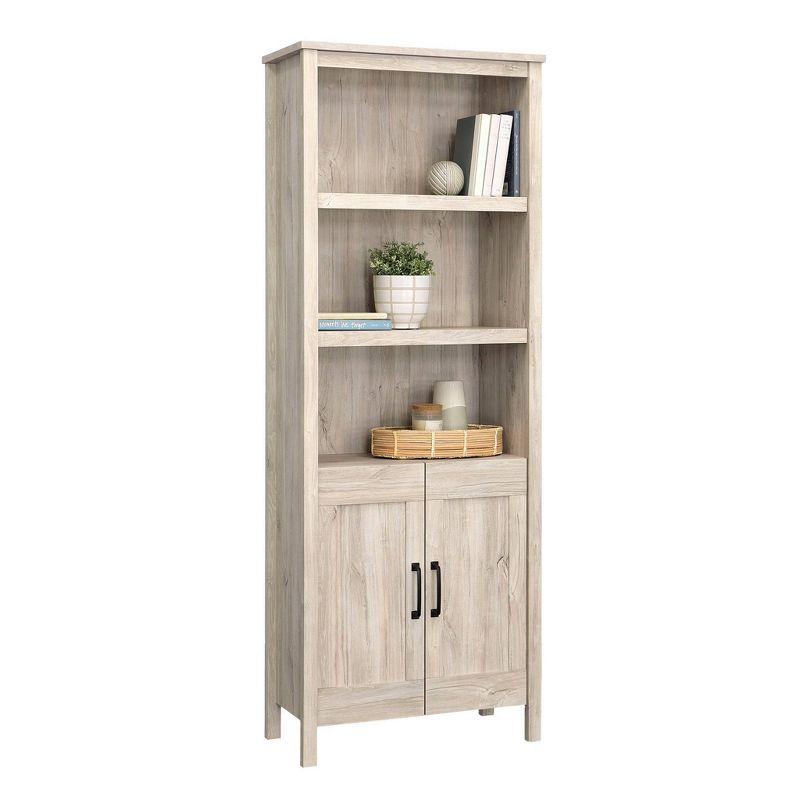 Sauder 72" 3 Shelf Bookcase with Doors Chalk Oak