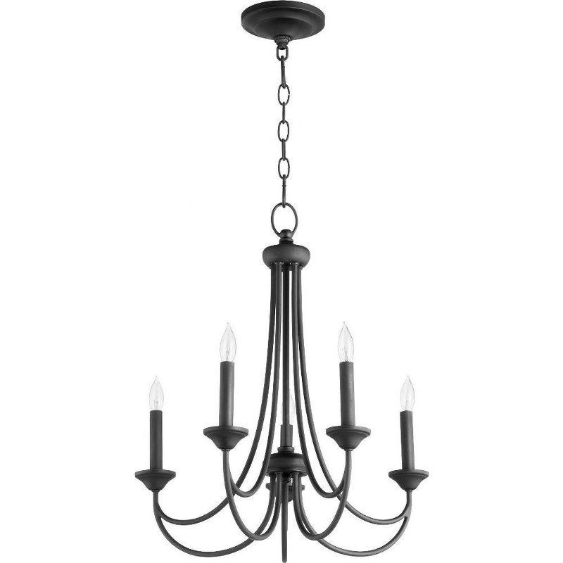 Quorum Lighting Brooks 5-Light Chandelier, Noir, 22 Width, 23.5 Height