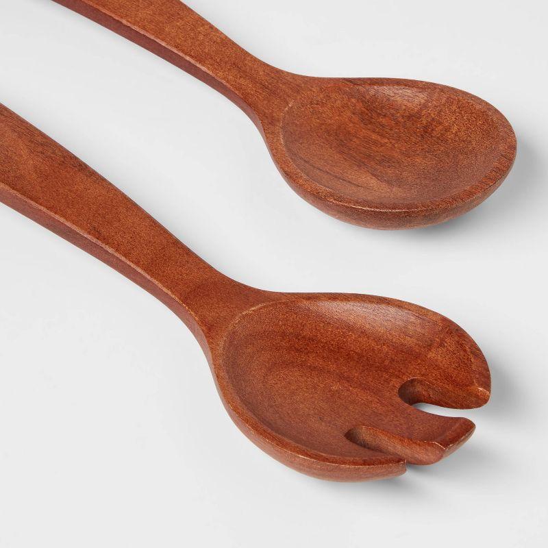 2pc Wood Signature Serving Utensils Set - Threshold™