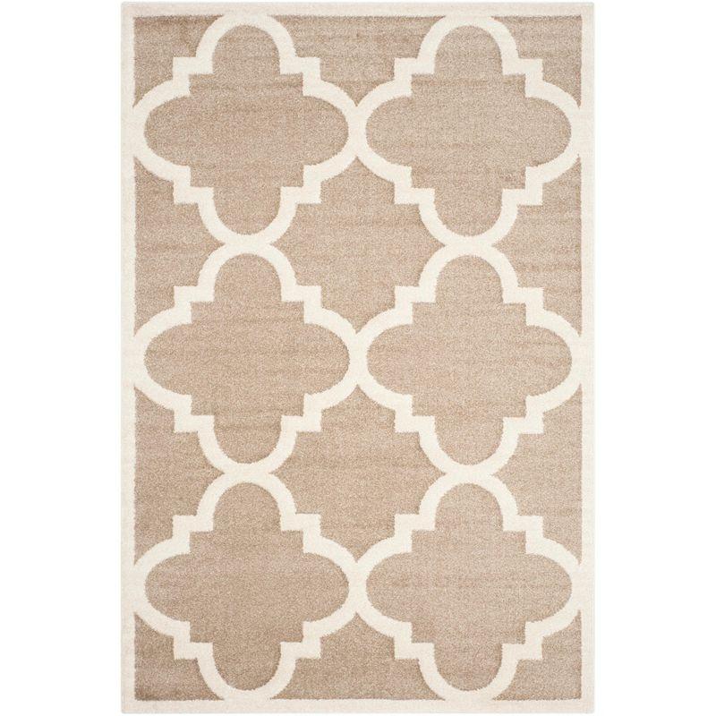 Reversible Wheat & Beige Synthetic 6' x 9' Easy-Care Area Rug