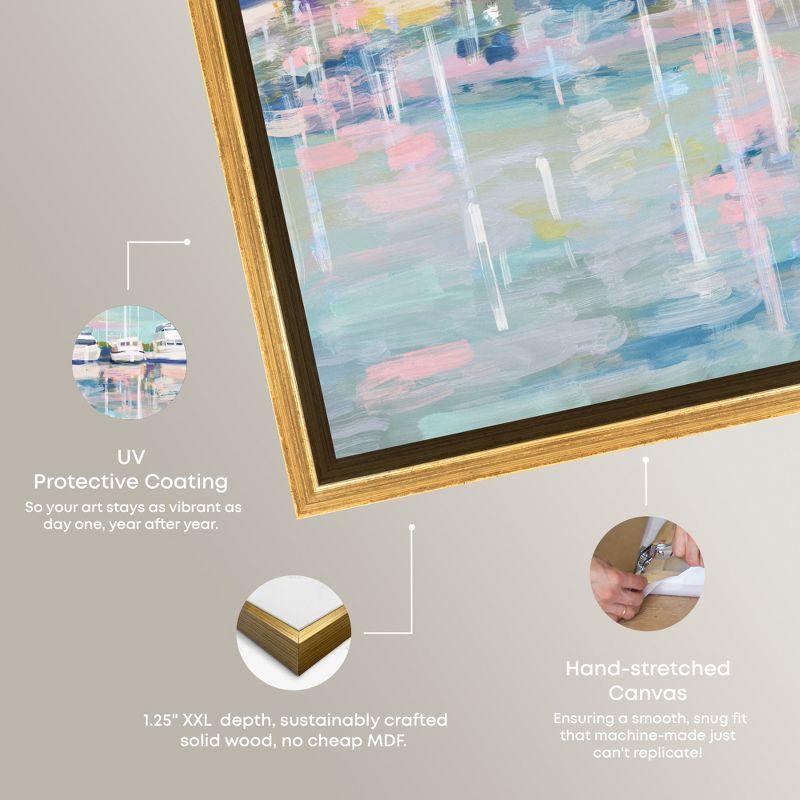 Art Remedy Coastal Dock Sailing Wall Art, 20" x 20", Gold Frame