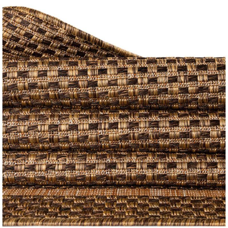 Unique Loom 3' 3 x 5' 1 Brown Outdoor Border Greek Key Area Rug