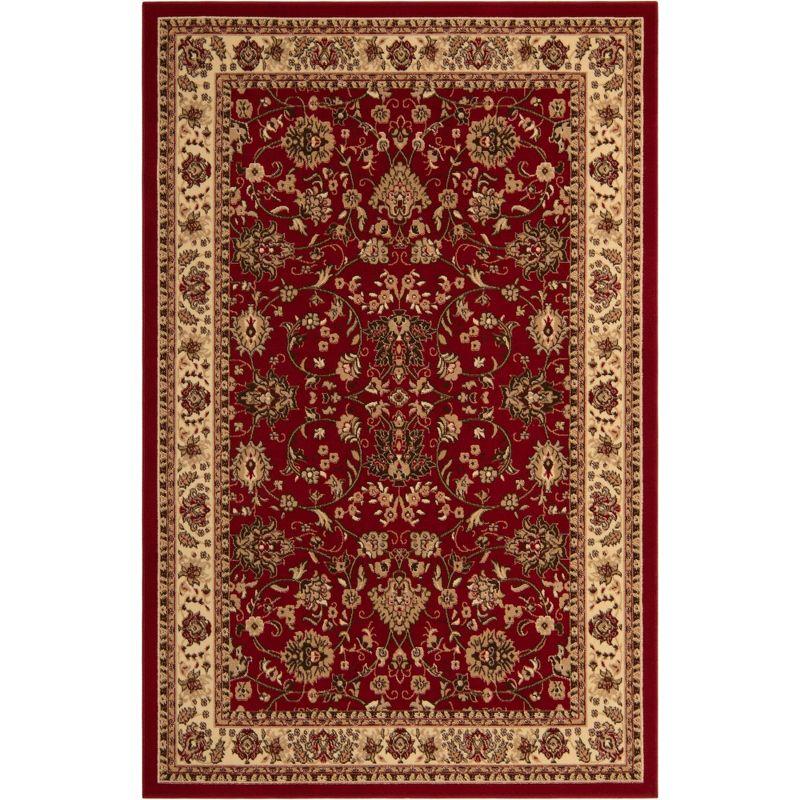 Burgundy/Ivory Reversible Easy-Care Synthetic 6' x 9' Rug