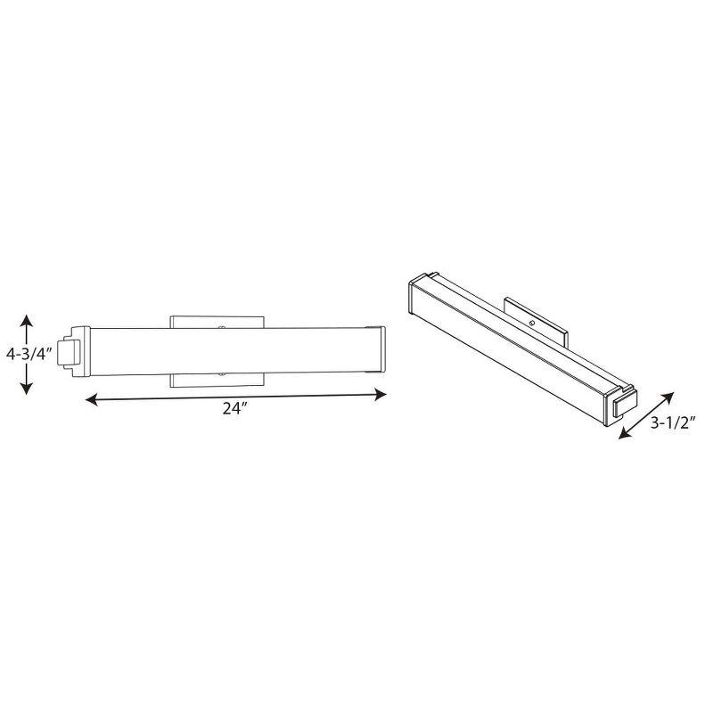 Progress Lighting Phase 2.1 1-Light LED Brushed Nickel Linear Bath Light with Acrylic Shade