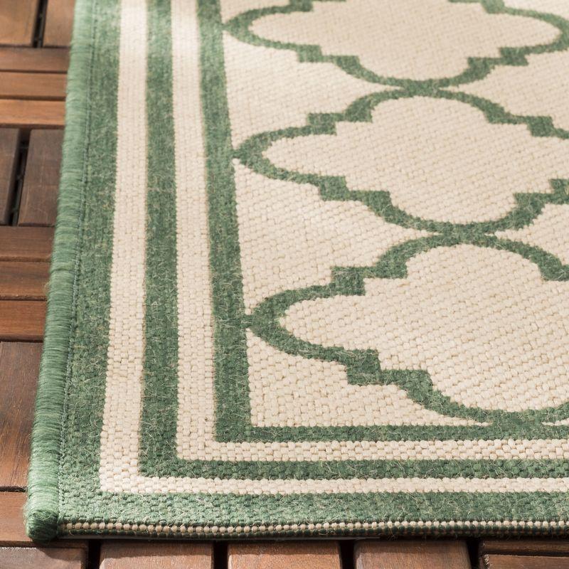 Beach House BHS121 POWER LOOMED Indoor/Outdoor Runner Rug - Cream/Green - 2'2"x6' - Safavieh