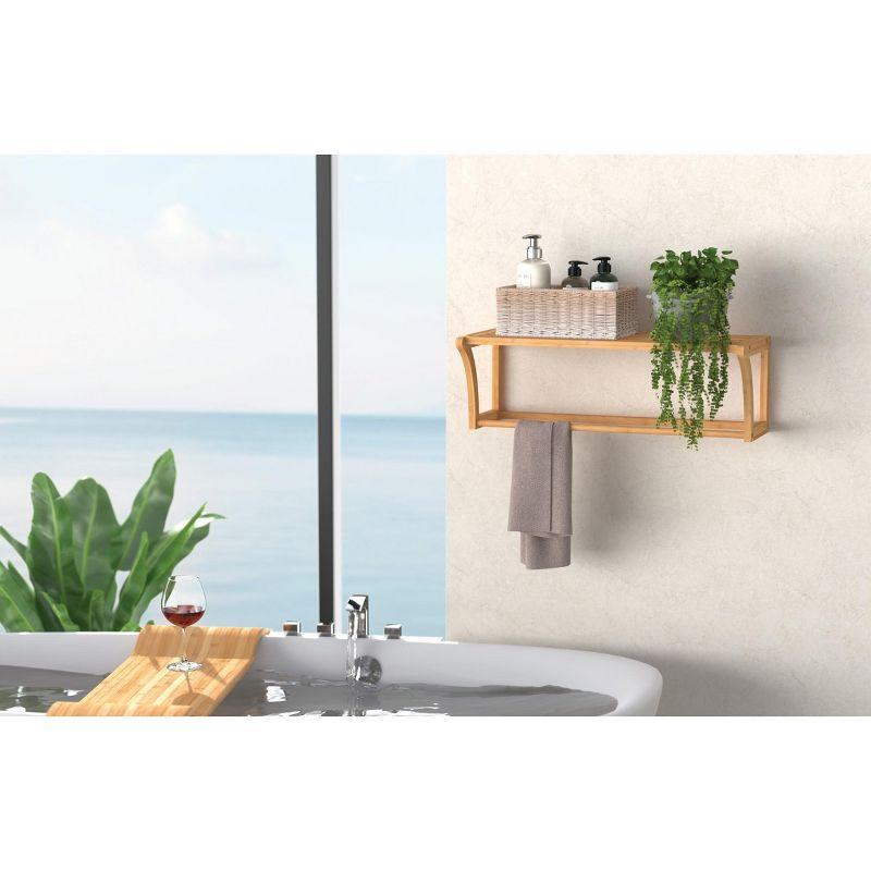 ClosetMaid Bamboo Solid Wood Accent Shelf with Towel Bar