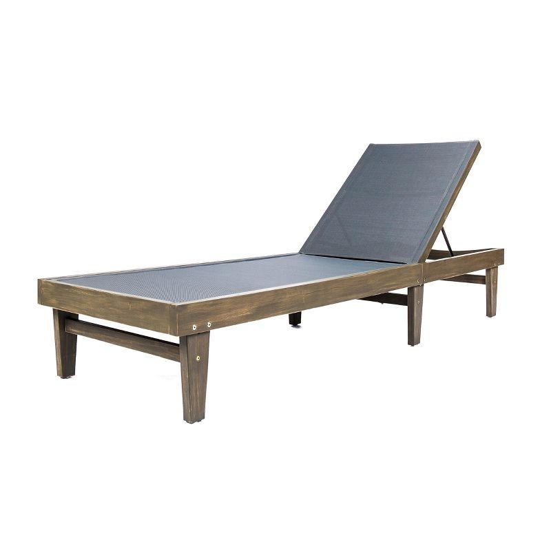 Gracie Oaks Outdoor Patio Chaise Lounge with Cushion