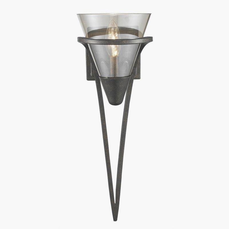 Golden Lighting Olympia 1-Light Wall Sconce in Burnt Sienna with Baltic Amber Glass