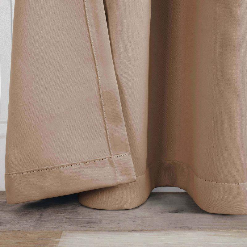 Classic Modern Solid Room Darkening Semi-Blackout Curtains, Grommets, Set of 2, 52"x63", Smoked Ash - Blue Nile Mills