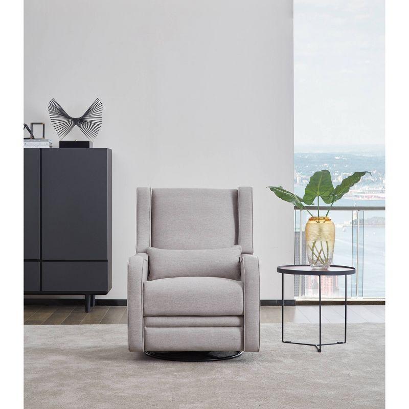 Westwood Design Elsa Manual Swivel Glider Pearl - River Gray