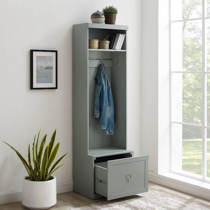 Gray Modular Hall Tree with Storage and Hooks