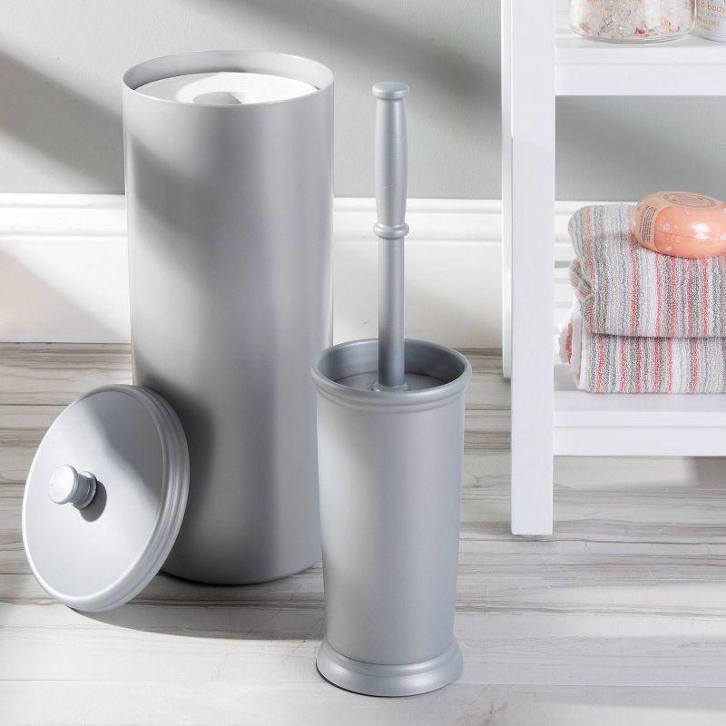 iDesign Plastic Toilet Tissue Holder Stand, The Kent Collection - Hold 3 Rolls of Toilet Paper, 6.5" x 15.5"