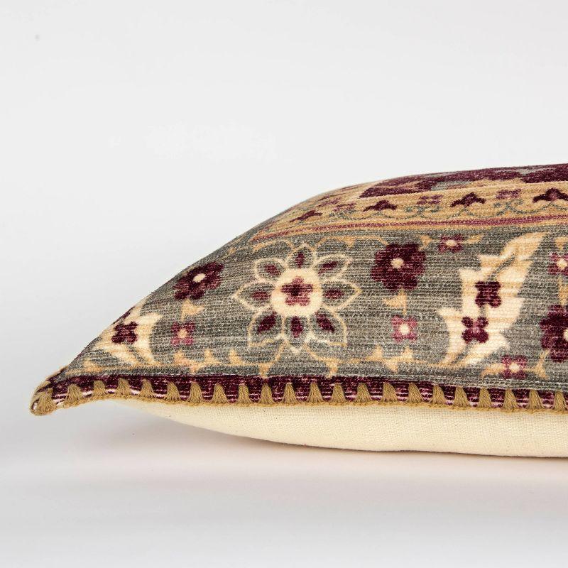 14"x26" Antique Rug Patterened Throw Pillow Cover Red - Rizzy Home