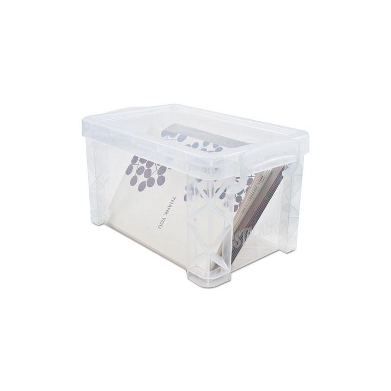 Advantus Super Stacker Storage Boxes, Holds 500 4 x 6 Cards, 7.25 x 5 x 4.75, Plastic, Clear