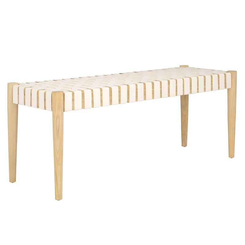 Orin 47" Woven Leather Bench