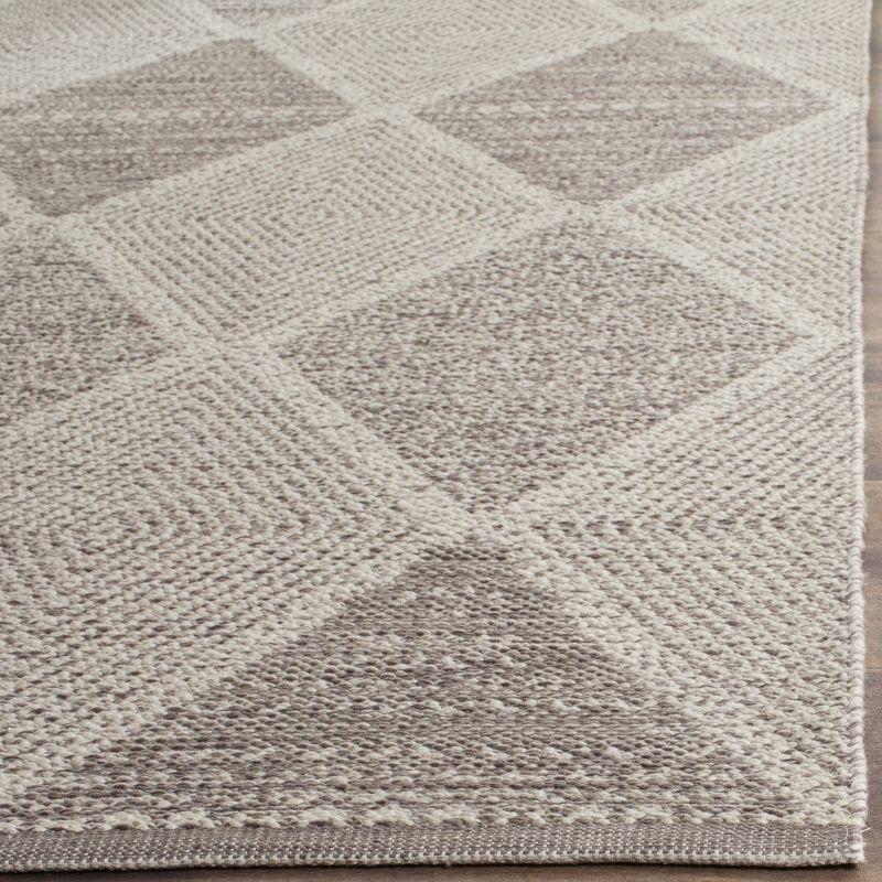 Makeda Casual Gray Cotton 27" Handwoven Runner Rug