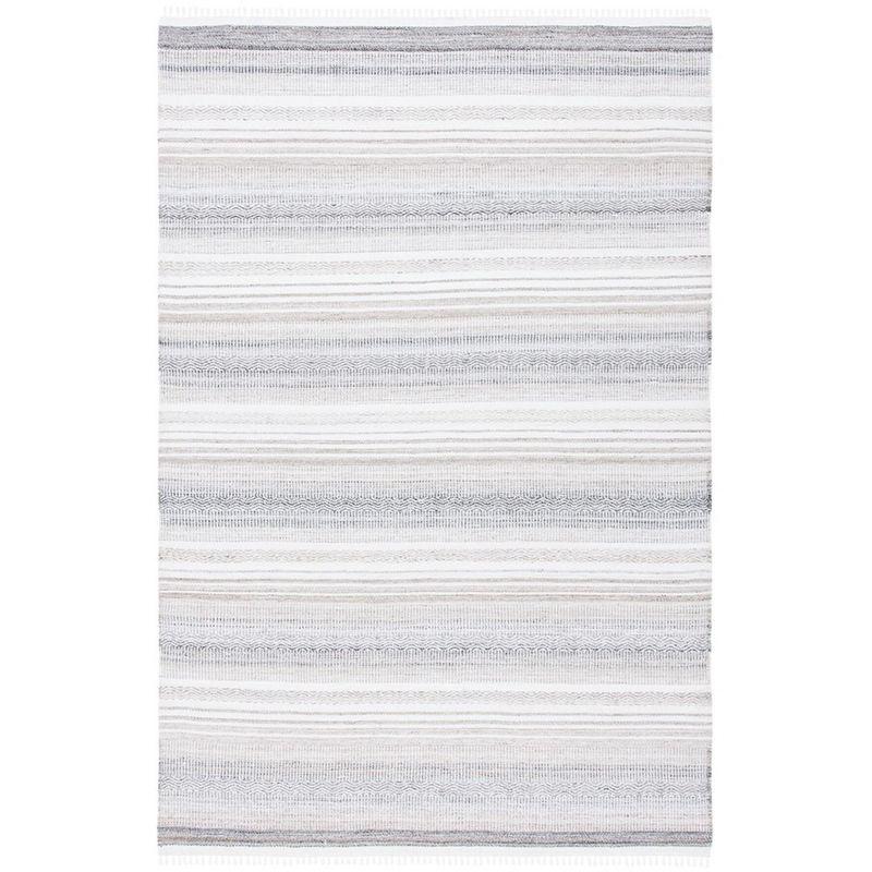 Kilim KLM275 Hand Woven Area Rug - Ivory/Charcoal - 4'x6' - Safavieh.