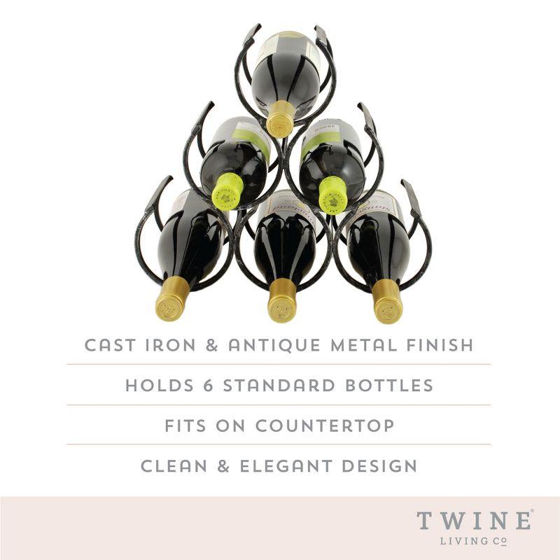 Twine Country Home Metal Wine Rack, Set of 1, 11.25" x 13" x 6.5"