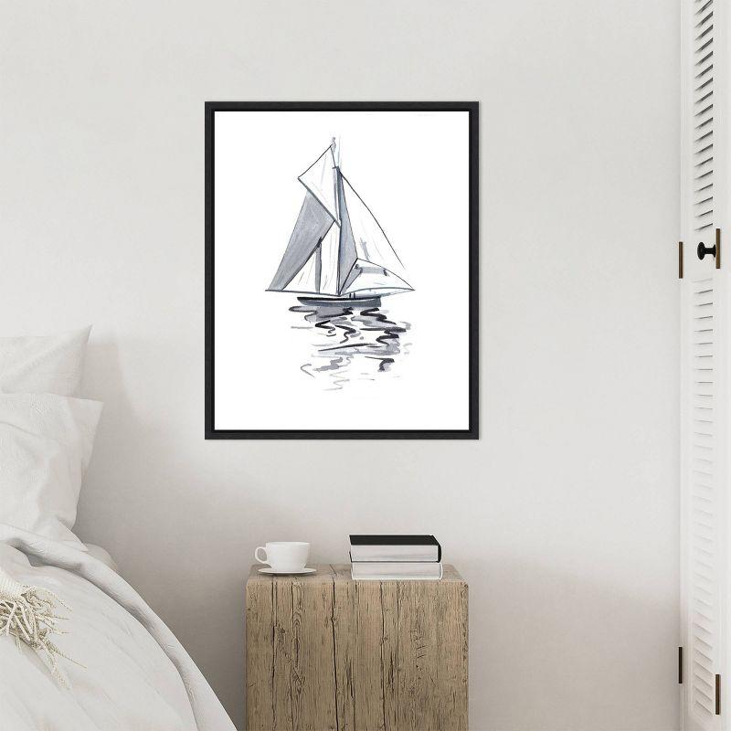 Amanti Art Line Boat I by Melissa Wang Framed Canvas Wall Art Print