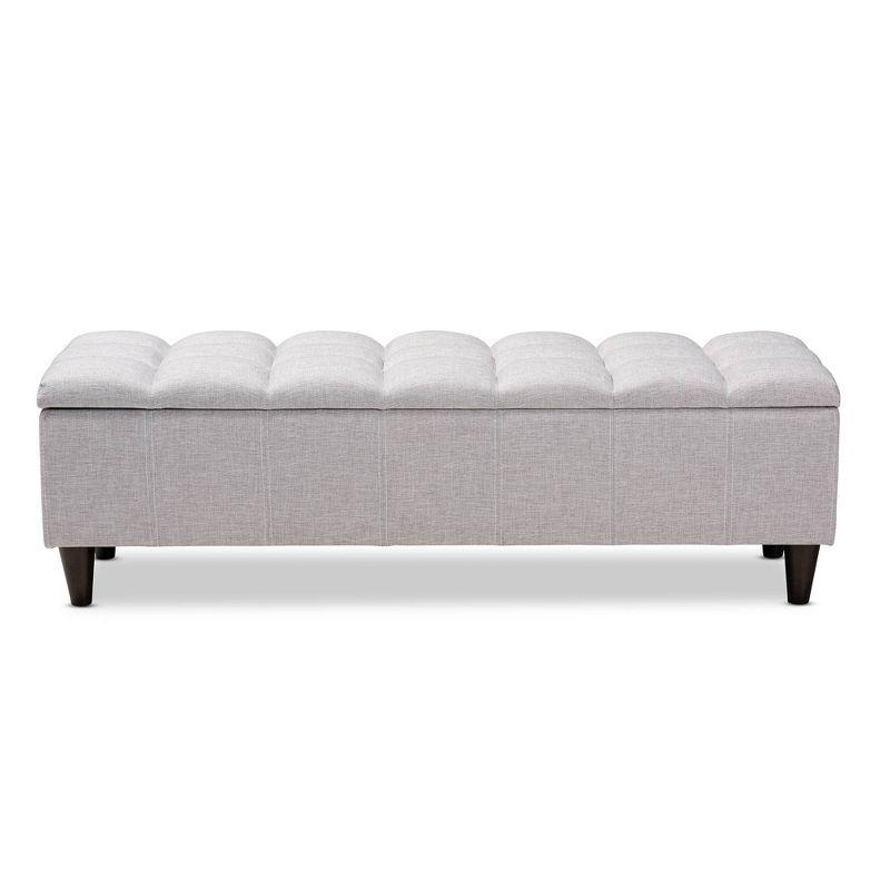 Brette Finished Wood Storage Bench Ottoman Grayish Beige - Baxton Studio: Mid-Century Modern, Bedroom & Entryway