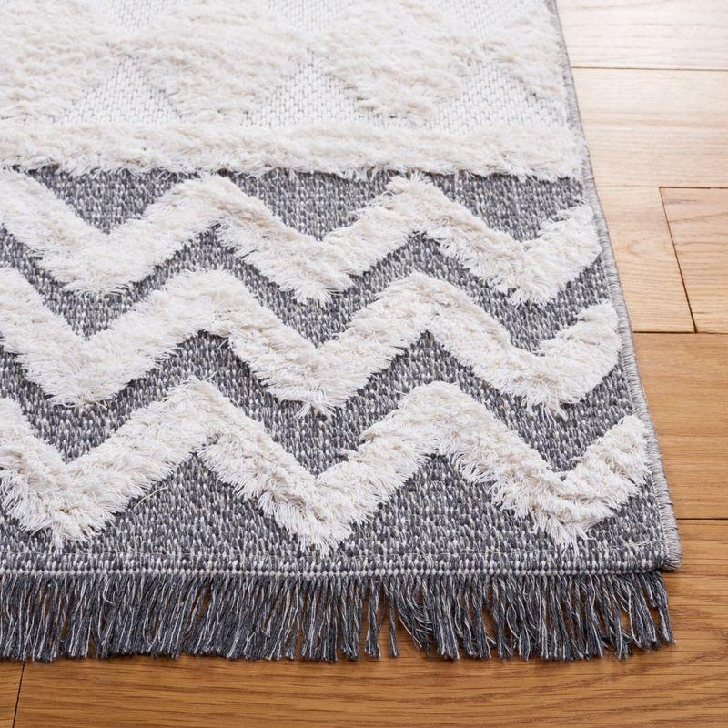 Augustine 5' x 7' Ivory/Grey Flat Woven Synthetic Area Rug