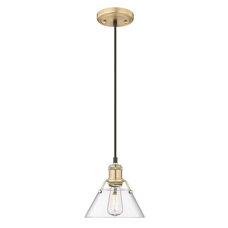 Golden Lighting Orwell 1-Light Mini Pendant in Brushed Champagne Bronze with Clear Glass