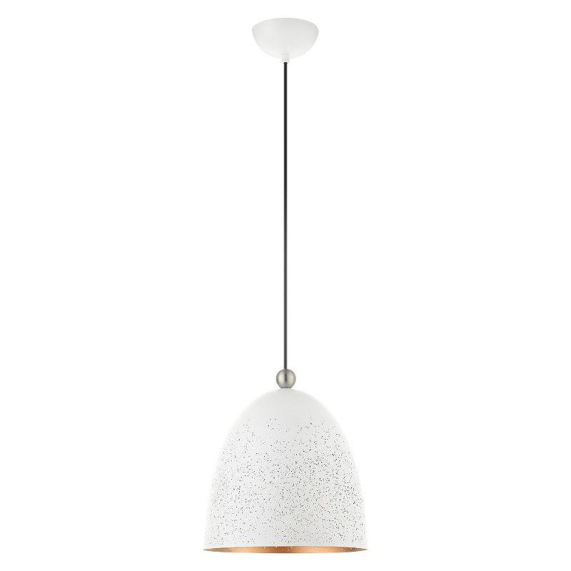 Livex Lighting Arlington 1 - Light Pendant in  White/Brushed Nickel