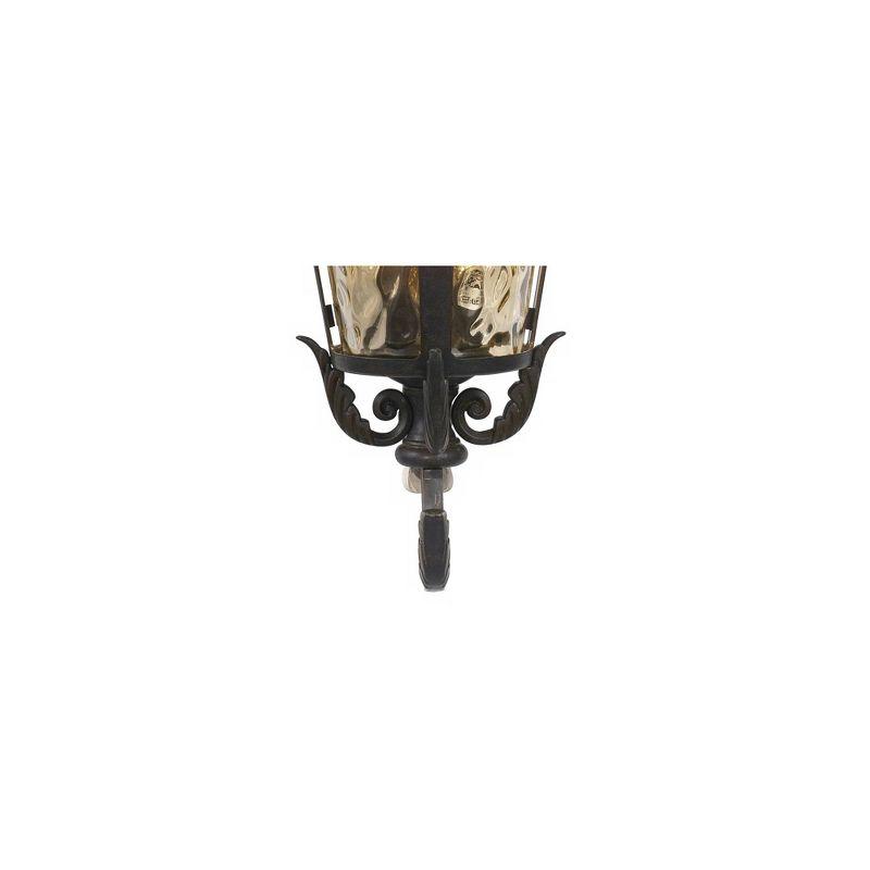 John Timberland Casa Marseille Vintage Rustic Outdoor Wall Light Fixture Bronze Scroll 27 1/2" Hammered Glass for Post Exterior Barn Deck House Porch